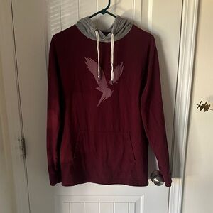 American Eagle Outfitters Maroon and Gray Long Sleeve Tee